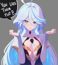 1girls anonds31 female flat focalors_(genshin_impact) furina_(genshin_impact) genshin_impact