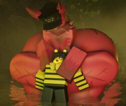 1ambiguous 1boy 3d 3d_(artwork) ambiguous_gender anthro anthro_on_anthro artificer_(rain_world) bee between_legs blush blush_lines dubious_consent extreme_size_difference front_view furry hat hot_spring hot_springs huge_ass huge_butt huge_hips huge_thighs hyper hyper_ass hyper_butt hyper_hips hyper_thighs imminent_facesitting imminent_sex interspecies lamentlife_(oc) looking_at_another looking_up male male/ambiguous questionable_consent rain_world red_body red_fur roblox roblox_avatar roblox_studio robloxian scared scared_expression shorksenjoyer size_difference slugcat standing steam stitches thick_thighs wide_hips