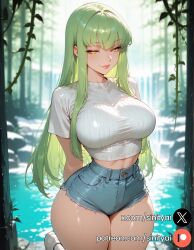 1girls 2025 ai_generated artist_name ass big_ass big_breasts blurred_background blurry_background c.c. code_geass depth_of_field female female_focus green_hair hi_res high_quality high_resolution highres huge_ass huge_breasts huge_thighs long_hair nsfw patreon patreon_exclusive patreon_link patreon_url patreon_username sinity small_waist solo_focus thick_thighs thin_waist yellow_eyes