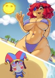 2026 2d 2d_(artwork) 2d_artwork 2girls bare_shoulders belly belly_button big_breasts big_hips bikini bikini_bottom bikini_top black_eyes blue_eyes brown_hair cameltoe chibi chibi_style child_bearing_hips clothed clothed_female clothing collarbone curvaceous curvaceous_female curvaceous_figure curvy curvy_body curvy_female curvy_figure curvy_hips doll duo female female_only freckles freckles_on_face genitals hoja_dp hourglass_figure humanoid large_hips light-skinned_female light_skin multicolored_eyes navel pale-skinned_female pale_skin pomni_(beach_outfit) pomni_(the_amazing_digital_circus) pussy ragatha_(beach_outfit) ragatha_(the_amazing_digital_circus) red_eyes red_hair revealing_clothes short_hair skimpy skimpy_bikini skimpy_clothes slim slim_waist stomach sun_(the_amazing_digital_circus) swimsuit swimwear tan-skinned_female tan_body tan_skin the_amazing_digital_circus thick thick_hips thick_legs thick_thighs thighs underboob vagina vaginal_penetration voluptuous voluptuous_female waist white_body white_skin wide_hips yuri