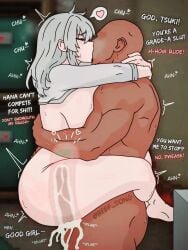 1boy 1girls aroused ass bald beefdong big_ass big_breasts breasts carrying carrying_position closed_eyes cum cum_in_pussy cum_in_uterus cum_inside cum_overflow dark-skinned_male dark_skin deep english english_text eyeless_male face-to-face female focus hand_mark heart_hug huge_ass huge_breasts interracial kissing kissing_while_penetrated leg_lock light-skinned_female light_skin long_hair male male_penetrating mature mature_body mature_female mature_figure mature_male milf ntr nude nude_female nude_male penetrated penetration penis pussy sex spank_marks spanked_butt spoken_heart stand_and_carry_position straight straight_sex sweat text thick thick_ass thick_thighs thighs thrusting upright_straddle uzaki-chan_wa_asobitai! uzaki_tsuki vaginal_penetration voluptuous voluptuous_female white_hair wide_hips x-ray