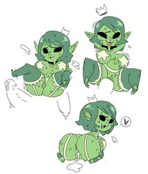 after_sex after_vaginal anal cum cum_in_pussy cum_inside female goblin goblin_female goblin_princess_(towergirls) humanoid shortstack size_difference smaller_female solo stomach_bulge towergirls zsky