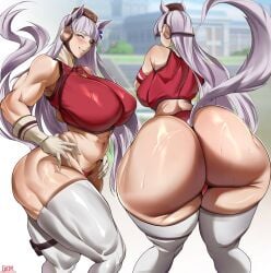 1girls animal_ears ass ass_focus big_ass big_breasts big_thighs bottom_heavy breasts bubble_butt clothing easy_access enormous_ass fat_ass female female_only gigantic_ass gigantic_breasts gigantic_thighs gior_dannn gloves gold_ship_(umamusume) heart horse_ears horse_girl horse_tail huge_ass huge_breasts huge_thighs hyper hyper_ass hyper_breasts hyper_thighs large_ass legs legwear long_hair massive_ass muscles muscular muscular_abs muscular_arms muscular_biceps muscular_female muscular_legs muscular_shoulders muscular_thighs no_panties perfect_body perfection rare rear_view round_ass solo solo_female sweat sweatdrop sweating tail thick thick_ass thick_thighs thighs umamusume voluptuous voluptuous_female white_hair white_tail wide_hips wobbling_ass