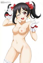 female female_only love_live! love_live!_school_idol_project murayama_kousuke nipples nude official_art ono_akira photoshop pussy solo thighhighs uncensored yazawa_nico