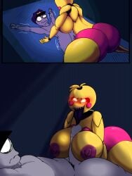 ass big_ass bondage breasts femdom five_nights_at_freddy's five_nights_at_freddy's_2 jeremy_fitzgerald long_tongue male nude_male penis penis_between_breasts reverse_rape senzadel straight tongue topless toy_chica_(fnaf)