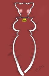 2d big_breasts blush blush_lines cat_ears collar cowbell curvy heart humanoid jojo's_bizarre_adventure jojo_reference lying lying_on_back lying_on_bed meme naked no_visible_face no_visible_genitalia non-human rule_63 shinny_skin shitpost sparkles stand_(jjba) stand_(jojo) the_jojolands toony white_body