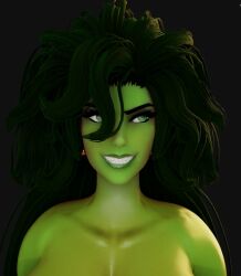 1girls 3d 3d_(artwork) angry ass bbw big_breasts blender_(software) breasts endlessillusion female female_only gigantic_breasts green_body green_eyes green_skin huge_breasts large_breasts marvel marvel_comics massive_ass massive_breasts massive_butt massive_thighs muscular muscular_female naughty_face nipples nude nude_female seductive_look she-hulk she-hulk_(endlessillusion) solo superhero
