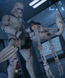 1boy 1girls 3d 3d_model animated arms ass b1_battle_droid battle_droid big_breasts blender blender_(software) blender_cycles breasts clone clone_trooper droid_(star_wars) female genitalia hands leg legs metallic metallic_body nipples robot robot_girl robotic sex skin sound star_wars tagme video
