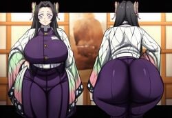 ai_generated big_ass big_boobs big_breasts big_thighs boobs boobs_bigger_than_torso demon_slayer female female_focus female_only kanae_kocho kimetsu_no_yaiba kochou_kanae thick_ass thick_butt thick_hips thick_thighs tits