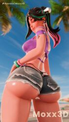 1girl 1girls 3d 3d_(artwork) 3d_model 3d_render ass ass_bigger_than_head ass_cleavage ass_crack ass_focus beach beach_background big_ass big_thighs bikini bikini_bottom bikini_top bikini_visible_through_clothes booty booty_shorts fortnite fortnite:_battle_royale fortnite:_save_the_world helsie_(fortnite) hourglass_figure huge_ass huge_butt huge_thighs looking_at_viewer looking_back looking_down moxx3d palm_tree round_ass round_butt sand_witch_helsie_(fortnite) shorts summer tan_body tanline thick thick_ass thick_butt thick_hips thick_legs thick_thighs thong thong_bikini thong_panties thong_underwear visible_underwear
