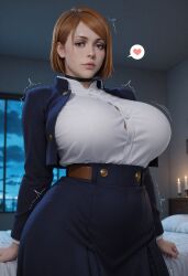 1girl 3d 3d_render ai_generated anime big_breasts blender blender_render blushing cgi choker chubby cinematic_lighting curvy dimples_of_venus embarrassed explicit female happy heavy_breasts high_quality high_resolution hourglass_figure huge_breasts hyperrealistic jujutsu_kaisen large_ass large_breasts looking_at_viewer nobara_kugisaki nsfw nude oily oily_skin photorealistic pussy_juice realistic rendered sagging_breasts shy skindentation solo stomach subsurface_scattering thick thick_thighs toned_female uncensored volumetric_lighting voluptuous_body wide_hips