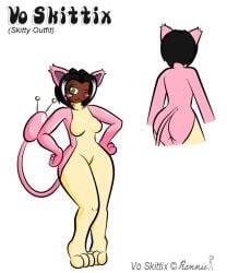 big_ass bodysuit dark-skinned_female dark_skin fake_animal_ears konekoryu medium_breasts pokemon reference_sheet skitty_(cosplay) tagme thin_waist wide_hips