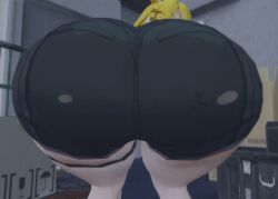 1girls 3d animated ass ass_shake black_shorts blonde_hair bouncing_ass genshin_impact green_eyes hi_res hoyoverse jiggle jiggling_ass ju_fufu_(zenless_zone_zero) kishi long_hair looking_at_viewer looking_back no_sound pleasure_face seductive seductive_look short_female short_hair teasing thick_ass thick_thighs tiger_ears two_tone_hair video