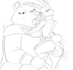 amber_(armello) anthro armello bear clothed clothed_sex clothing duo female fingering lagomorph looking_at_viewer mammal monochrome pussy pussy_juice rabbit saliva saliva_string sana_(armello) sex size_difference tongue tongue_out yuri