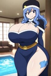 ai_generated blue_hair fairy_tail female huge_breasts juvia_lockser thick_thighs