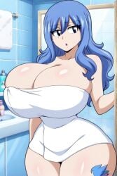 ai_generated blue_hair fairy_tail female huge_breasts juvia_lockser thick_thighs