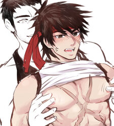 2boys abs bara blackkdogg dungeon_and_fighter dungeon_fighter_online fighter_(dungeon_and_fighter) male male_only multiple_boys muscle muscles nipples pecs scar tagme tattoo yaoi