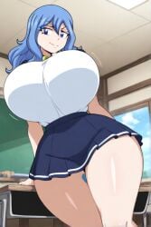 ai_generated blue_hair fairy_tail female huge_breasts juvia_lockser thick_thighs
