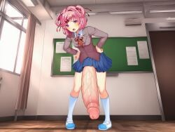 1futa 1futanari absurd_res absurdres ai_generated big_balls big_cock big_dick big_penis blue_skirt brown_blazer brown_vest classroom doki_doki_literature_club futa_only futanari huge_balls huge_cock huge_dick huge_penis hung hung_futa hung_futanari hyper hyper_penis large_balls large_cock large_dick large_penis massive_penis natsuki_(doki_doki_literature_club) no_panties novelai penis penis_out penis_to_the_ankles pigtails pink_eyes pink_hair red_ribbon retracted_foreskin school school_uniform schoolgirl schoolgirl_uniform simple_background small_but_hung stable_diffusion tsundere uwabaki veins_on_dick veiny_penis white_shirt white_socks