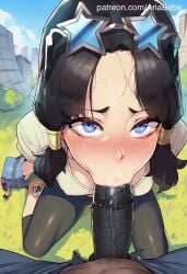 aesthetic ai_generated ariababe big_penis blowjob close-up dragon_ball_z large_penis patreon teenager vacuum_blowjob videl