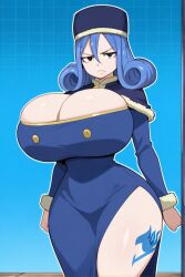 ai_generated blue_hair fairy_tail female huge_breasts juvia_lockser thick_thighs