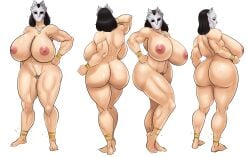 big_breasts big_hips big_nipples breasts censor_bar censored female flat_belly flying hairy hairy_pussy hips huge_breasts jewelry lucretia_sinn mask masked_female pubes pussy thick_hips thick_thighs thin_waist