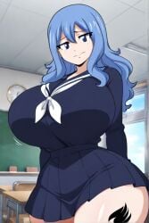 ai_generated blue_hair fairy_tail female huge_breasts juvia_lockser thick_thighs