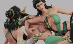 4girls black_hair boobs dildo doggy_style female helpless_female horse horse_penis horsecock lady_loki lady_loki_(marvel_rivals) marvel_rivals rokot42 swimsuit