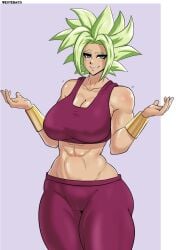 abs big_breasts boobs breasts breasts_out cameltoe clothed dragon_ball dragon_ball_super dragon_ball_z kefla muscular muscular_female pussy pussy_visible_through_clothes skin_tight_outfit thick_thighs thighs tits