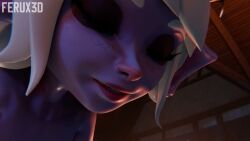 1boy 1girls anal big_ass big_penis death_(puss_in_boots) erection female ferux3d fur male male/female purple_skin pussy shortstack squirting tagme tristana vaginal_penetration video white_hair wide_hips wolf