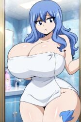 ai_generated blue_hair fairy_tail female huge_breasts juvia_lockser thick_thighs