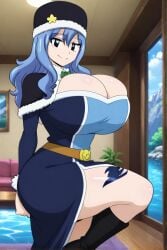 ai_generated blue_hair fairy_tail female huge_breasts juvia_lockser thick_thighs