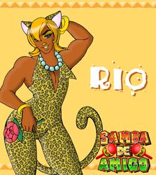 1boy crossdressing male muscle nanaramos rio_(samba_de_amigo) samba_de_amigo trap