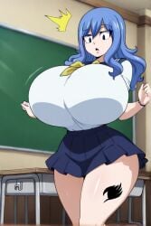 ai_generated blue_hair fairy_tail female huge_breasts juvia_lockser thick_thighs