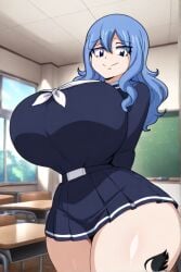 ai_generated blue_hair fairy_tail female huge_breasts juvia_lockser thick_thighs