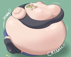 green_hair immobile inflation lucoa p-balloon sequence spherical_inflation sunken_head