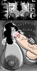 1boy 1girls human_on_ghost hyper_breasts loudbone ringu sadako_yamamura sucking_penis the_ring yamamura_sadako
