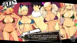 2024 animal_print ann_takamaki big_penis bikini bimbo bimbofication blonde_hair cognitive_ann cuckold curvaceous dark-skinned_female enemy_conversion femsub gyaru haru_okumura koikatsu large_ass large_breasts leopard_print lordem makeup netorare persona persona_5 sae_niijima sakura_futaba saliva_trail shadow_kamoshida suguru_kamoshida yellow_eyes