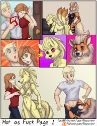 1boy 2girls abs anthro anthrofied arcanine breasts canine clothed_male_nude_female clothes comic female fur furry furry_tail group half-closed_eyes hi_res human intersex male mammal multi_tail multiple_tails ninetales nintendo nipples nude original_character patreon penis pokemon pokemon_(species) pokemon_rgby pubic_hair recurrent sex sketch tail text thick_thighs url video_games watermark white_border wide_hips