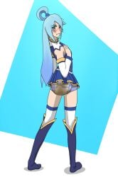 aqua_(konosuba) diaper diaper_fetish diaper_under_skirt feces kono_subarashii_sekai_ni_shukufuku_wo! morpheus_(artist) soiling soiling_diaper