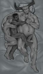 3boys abs anthro asleep ass balls ballsack bara beard_stubble beauty_mark biceps big_balls big_penis black_and_white canon_couple chubby chubby_male colorless completely_nude couple cuddling cullen_rutherford cute dark-skinned_male dark_hair dark_skin dorian_pavus dragon_age dragon_age_inquisition facial_hair foreskin gay gay_male half-erect hand_on_chest horn horns human iron_bull light-skinned_male light_hair light_skin lying lying_down lying_on_back mage male male/male male_only male_pubic_hair mole monochrome moustache muscles muscular muscular_male naked naked_male nipples nude nude_male one_eyed pansexual_male pecs penis pointy_ears pubic_hair qunari scar scars size_difference sleep sleeping sleeping_together sometrashland straight_male stubble trio video_games yaoi