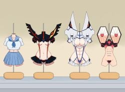 4girls adult_swim all_the_way_through amputee artist_request corpse death dismemberment female female_death fully_clothed guro jakuzure_nonon kill_la_kill kiryuuin_satsuki mankanshoku_mako matoi_ryuuko multiple_deaths multiple_girls no_nude on_display quadruple_amputee seifuku sentient_clothing six_pack skewered spitted toonami trophy