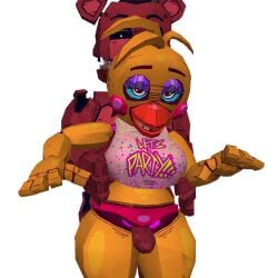 between_legs five_nights_at_freddy's five_nights_at_freddy's_2 fnaf fnaf2 toy_chica_(fnaf) withered_freddy