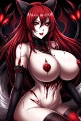 ai_generated blood blood_on_body blood_on_breasts bloodshot_eyes demon demon_wings demonic demonic_eyes dominant dominant_female fan_character female female_focus female_only fluffy fluffy_ears fluffy_hair fluffy_tail fox fox_ears fox_girl fox_tail grinning grinning_at_viewer huge_boobs huge_breasts kitsune kitsunemimi large_ass large_boobs large_breasts large_butt large_thighs long_hair long_sleeve_gloves mommy mother oc original original_character partially_clothed partially_nude red_eyes red_hair semi_nude sexykitsune smirk smirking smirking_at_viewer stockings thick_thighs yandere