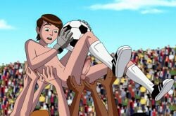 ben_10 ben_10_alien_force ben_tennyson brown_hair cartoon_network gay nsfw nudkrt00n public public_nudity shoes_only skinny soccer toonami yaoi young