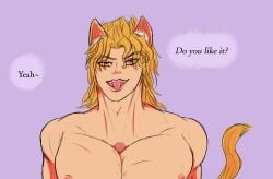 blonde_hair dio_brando gasainirah gay jojo's_bizarre_adventure male male/male male_only pecjob pecs pov yaoi