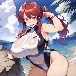 1girls ai_generated alternate_breast_size big_breasts breasts busty castle12 curvaceous curvy curvy_body curvy_female curvy_figure female huge_breasts large_breasts lorelei_(pokemon) nipples pokemon sweat sweating sweaty sweaty_body sweaty_breasts swimwear thick_thighs thighs venus_body