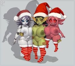 beautiful christmas christmas_holiday elf festive goblin goblin_female goblin_girl hot monster monster_musume orc original_character robot sexy winter