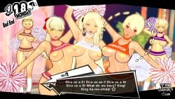 2024 bimbo bimbofication blonde_hair cheerleader_uniform cuckold curvaceous dark-skinned_female enemy_conversion gyaru kasumi_yoshizawa koikatsu large_ass large_breasts lordem makeup netorare ohya_ichiko pasties persona persona_5 sae_niijima sophia_(persona_5) sumire_yoshizawa tae_takemi yellow_eyes