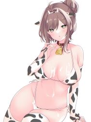 1girls ama_natuko armwear big_breasts big_hips bikni breasts brown_hair child_bearing_hips cow_ears cow_horns cow_print cow_print_armwear cow_print_bikini cow_print_thighhighs cowbell cum cum_on_body cum_on_breasts female green_eyes headband indie_virtual_youtuber large_breasts looking_at_viewer milk milk_on_body milk_on_breasts miori_celesta solo thick_thighs thighhighs tsunderia virtual_youtuber voluptuous wide_hips